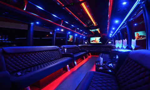 Boston 30 Passenger Party Bus Black Interior