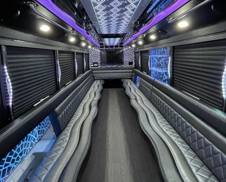 Boston 30 Passenger Party Bus White Interior