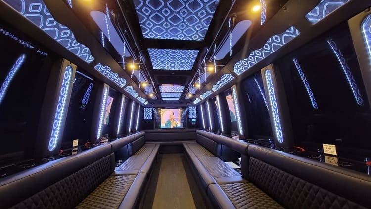 Boston 40 Passenger Limo Bus Interior